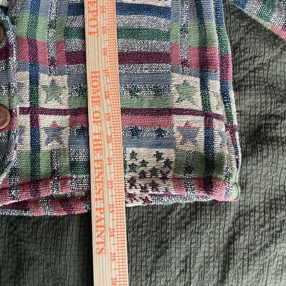 Vintage Blazer Medium New Identity Americana Stars Stripes Patriotic Tapestry - Picture 10 of 11